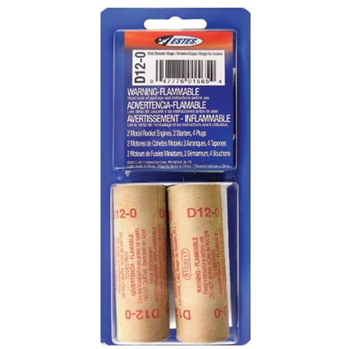 D12-0 Model Rocket Engines Pack of 2 Estes 1565