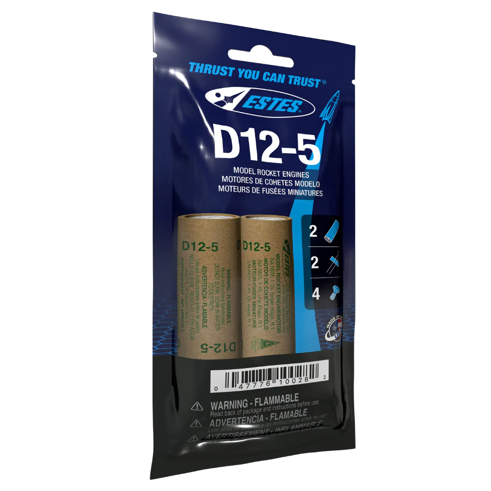 D12-5 Model Rocket Engines Pack of 2 Estes 10028