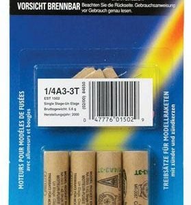 Estes 1/4A3-3T Model Rocket Engine Pack of 4 1502