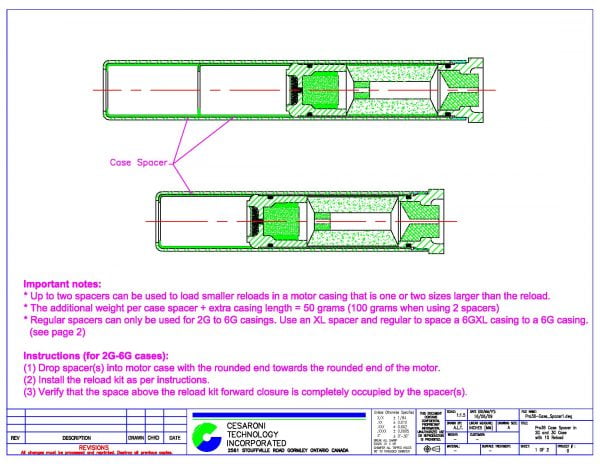 Pro38 XL Spacer Dimensions Page 