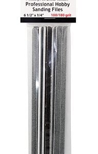 Hobby Sanding Files 6 1/2 x 1/4 Inches Coarse 100 180 Grit ALB-308