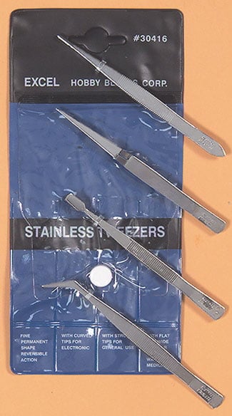4 Piece Stainless Steel Tweezers Set 30416 Excel Hobby Blades Corp
