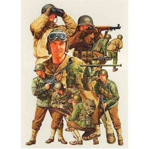 Lot de 15 GI d'Infanterie US WWII Echelle 48 Tamiya 32513