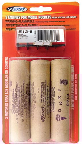 E12-8 Model Rocket Engines 3 Pack Estes 1694