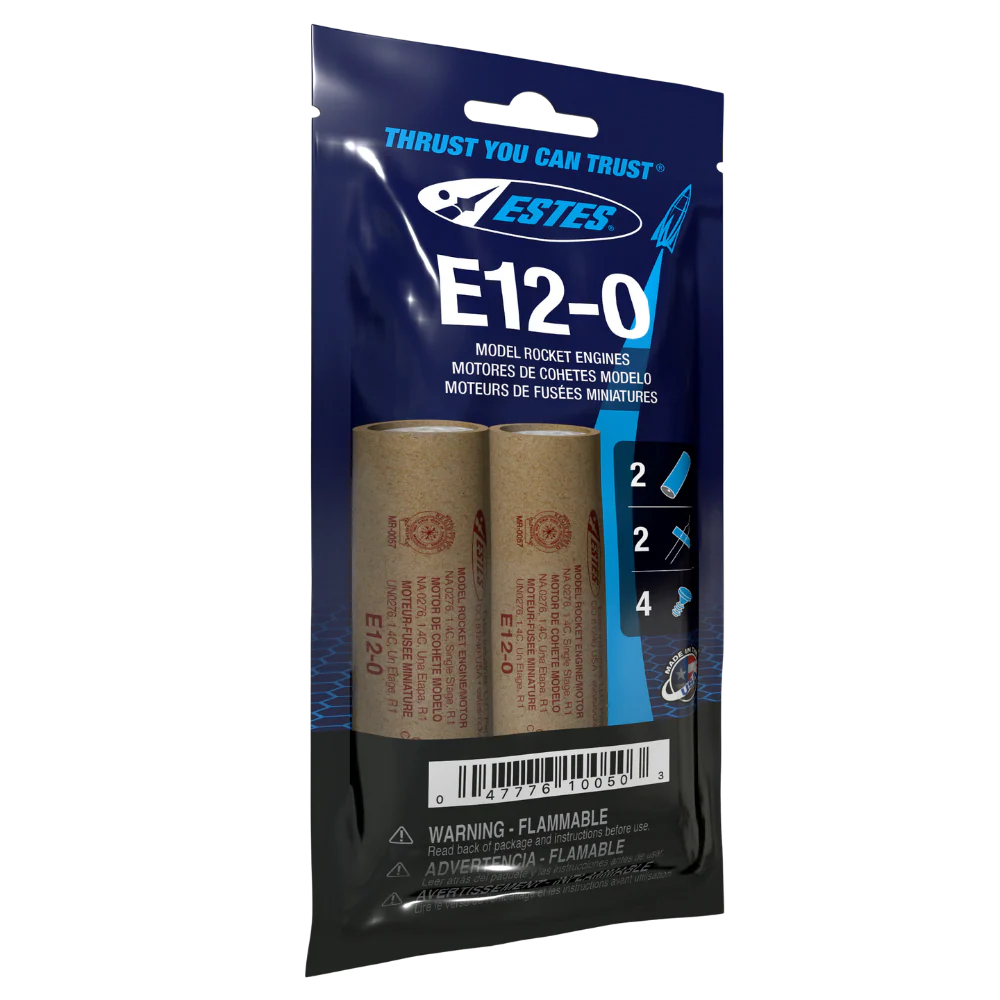 E12-0 Model Rocket Engines 3 Pack Estes 10050