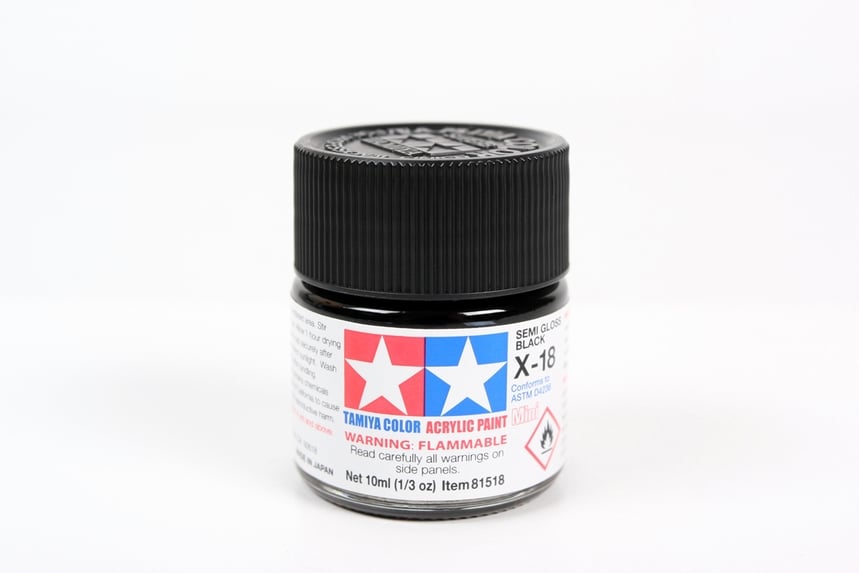 Tamiya Acrylic Paints X18 X-18 81518 Semi Gloss Black