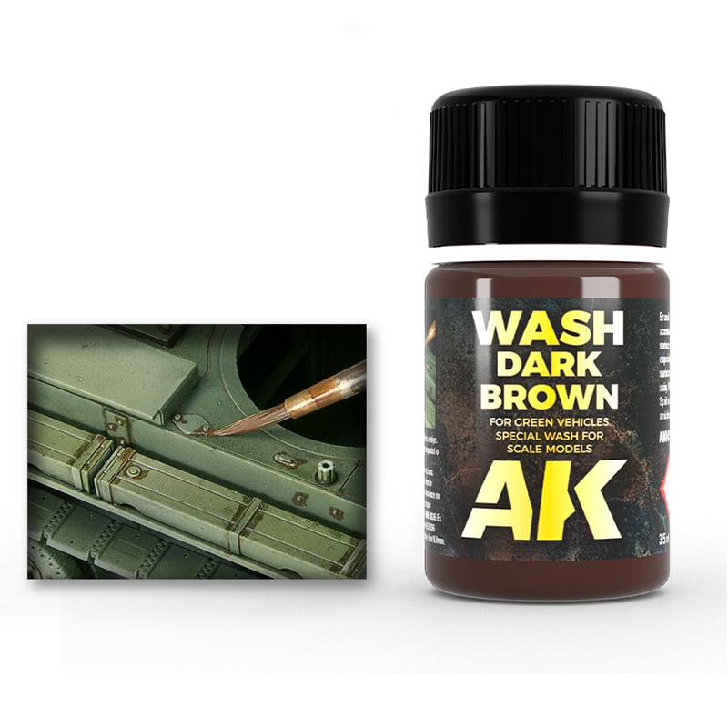 AK Interactive Dark Brown Wash for Green Vehicles AKI 045