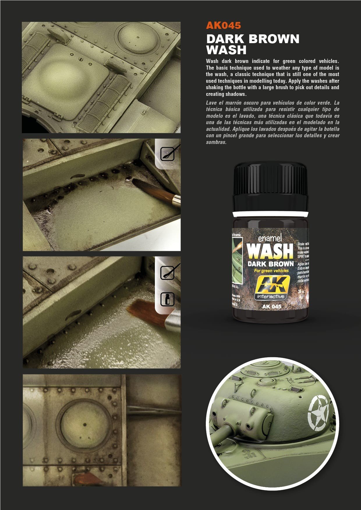 AK Interactive Dark Brown Wash for Green Vehicles AKI 045 General Info 2