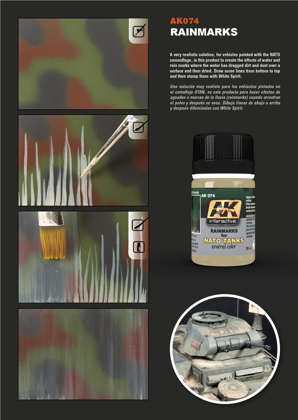 AK Interactive Rain Marks Effects for NATO Tanks AKI 074 General Info 2