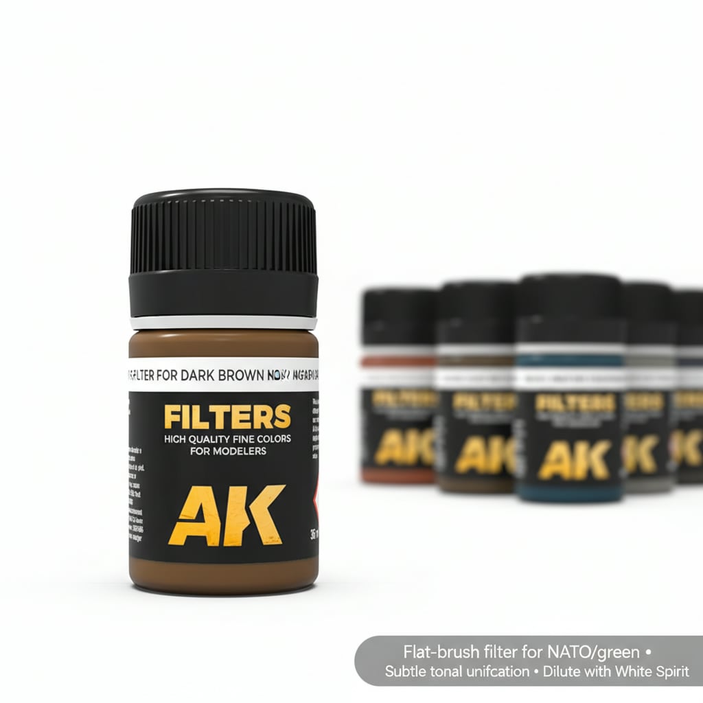 AK Interactive Dark Brown for NATO and Green Filter AKI 076