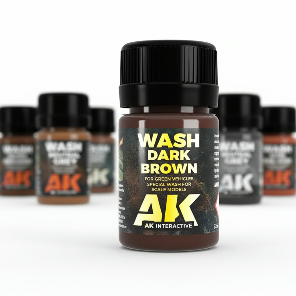 AK Interactive Dark Brown Wash for Green Vehicles AKI 045