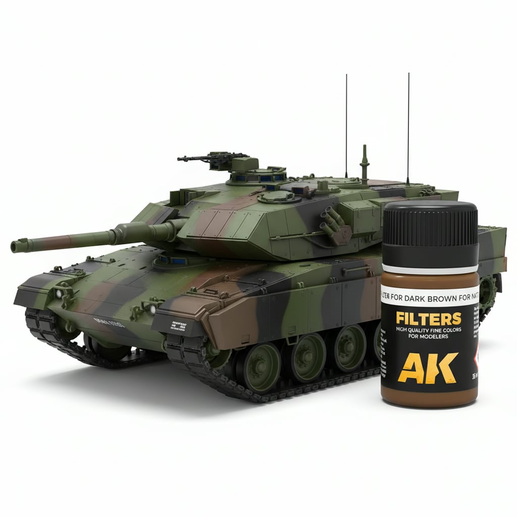 AK Interactive Dark Brown for NATO and Green Filter AKI 076