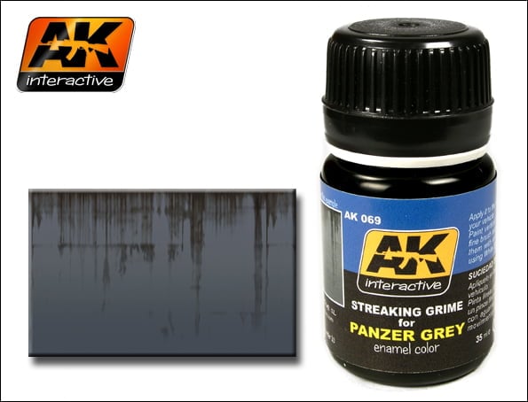 Streaking Grime for Panzer Grey Gray Enamel Color Colour by AK Interactive AKI-0