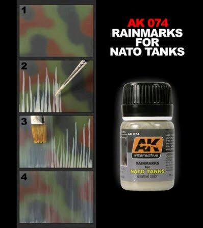 Rain mark for NATO TanksEnamel Wash by AK Interactive AKI-074 Technique