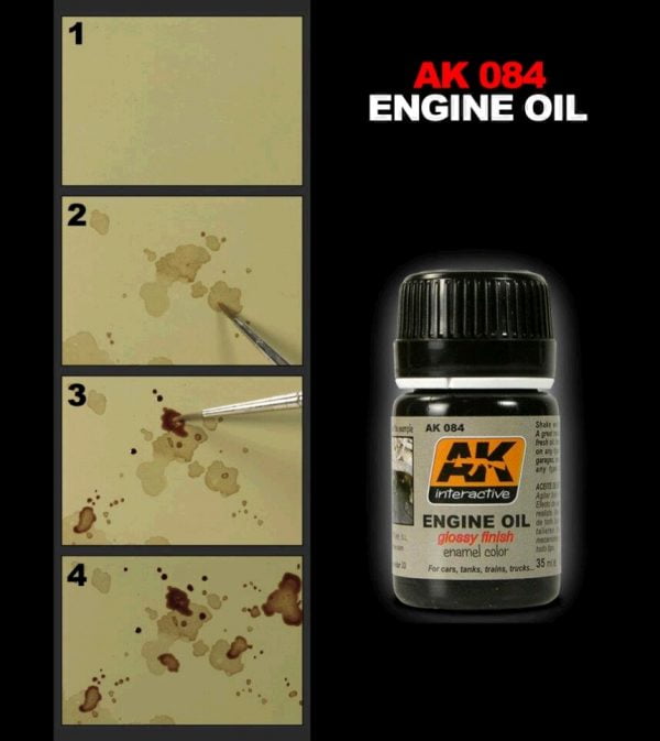 Engine Oil Enamel Wash by AK Interactive AKI-084 Technique