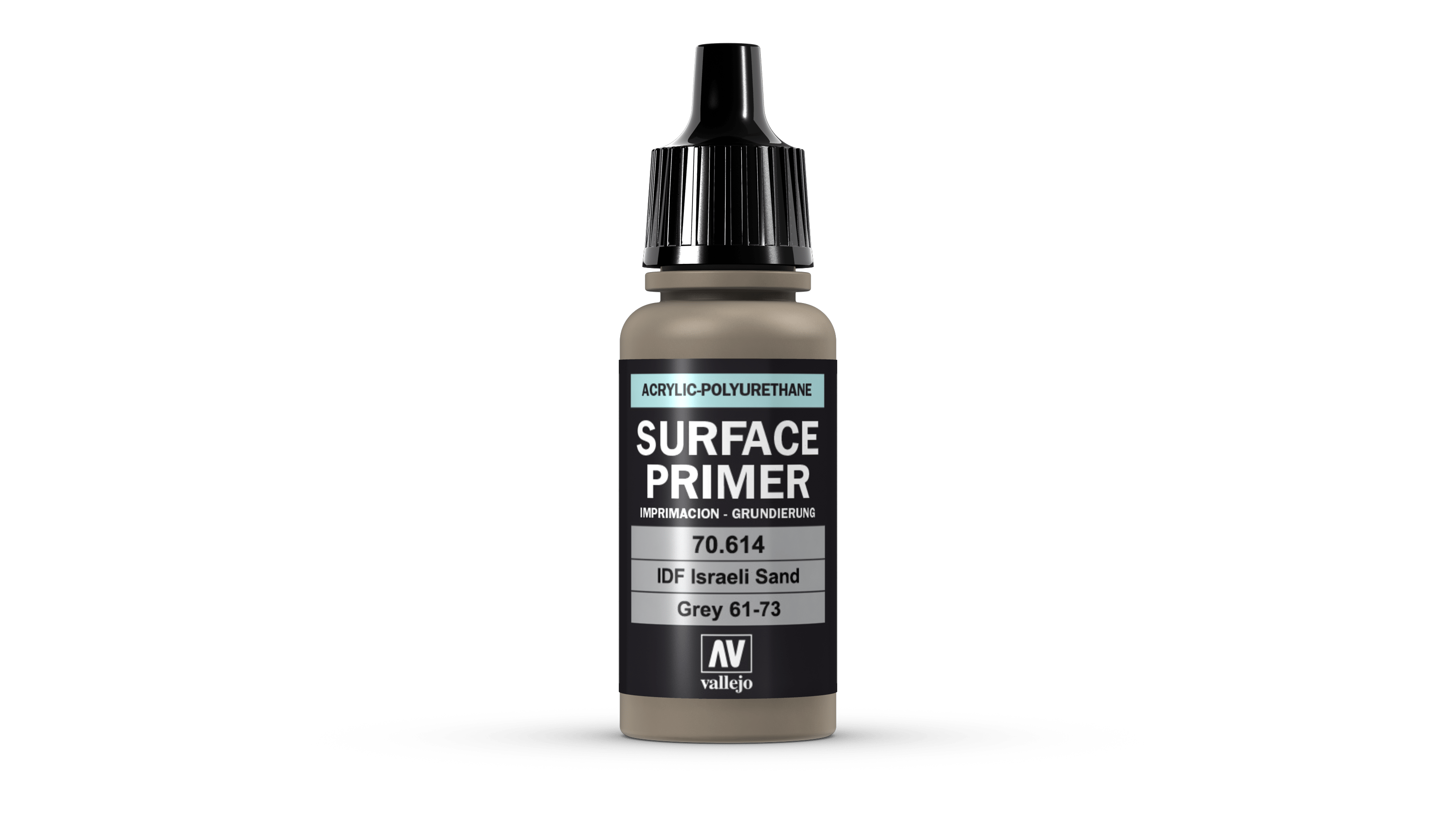 Vallejo Israeli Sand Grey Paint - 200ml IDF 61-73 Water-Based Polyurethane Primer