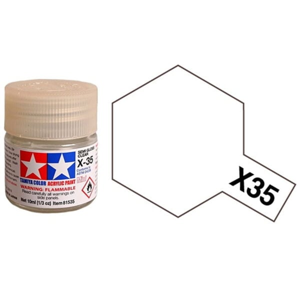 Peintures acryliques Tamiya X35 X-35 81535 Transparent semi-brillant