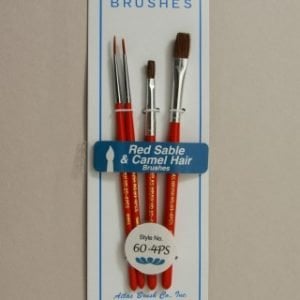 Atlas 4 Piece Detail Red Sable & Camel Hair Brush Set 60-4PS