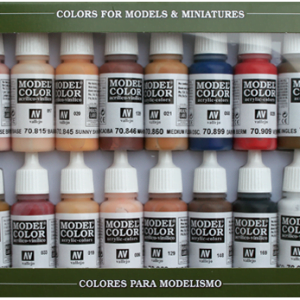 Face and Skin Tones Paint Set of 16 Vallejo 70125