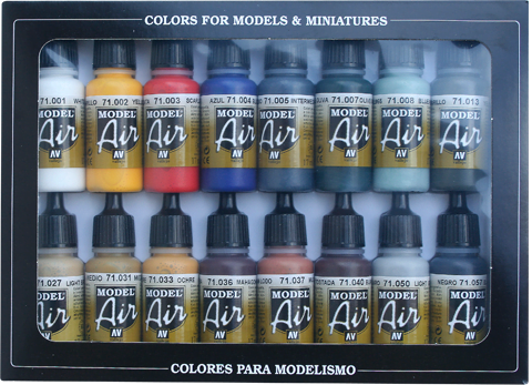 Basic Colors Colours Model air Paint Set of 16 Vallejo 71178