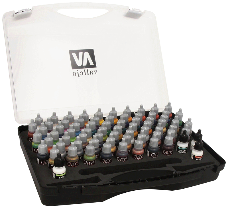 Game Acrylic Paint Set By Vallejo 72 Color Colours 3 Brushes 72172 - Game Color Acrylic Paint