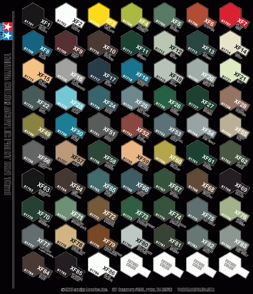 Full Set of 33 X and 73 XF Tamiya Acrylic Paints