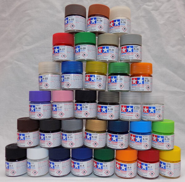 Ensemble complet de 33 peintures acryliques X Tamiya