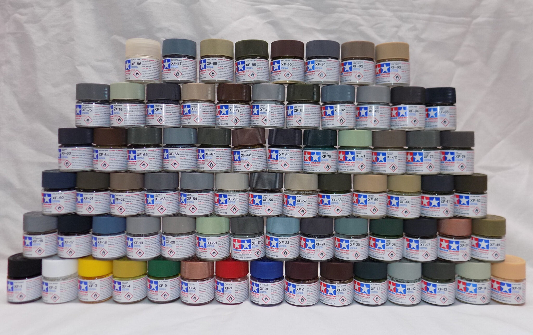 Full Set Of 73 XF Tamiya Acrylic Paints Full Set Of 73 XF Tamiya Acrylic Paints