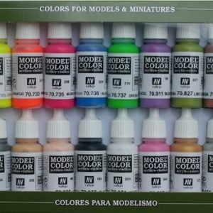 Acrylic colors set Vallejo Model Color 16 color Set 70140 Basic Colors Usa  (16)
