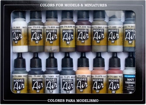 Weathering Set Model Air Paint Set of 16 by Vallejo 71194