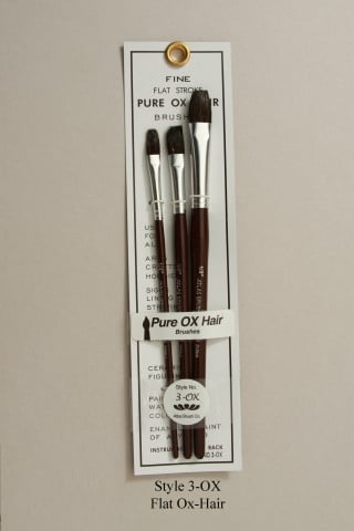 Atlas Set of 3 Pure Ox Hair Brushes ABC3-OX 3-OX