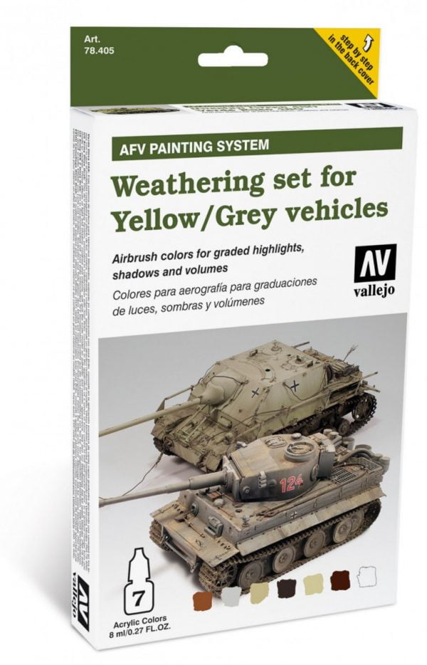 Weathering for Yellow and Grey Vehicles Set of 6 by Vallejo 78405