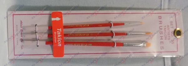 Atlas Lot de 3 pinceaux en taklon 55 10-0-0-1