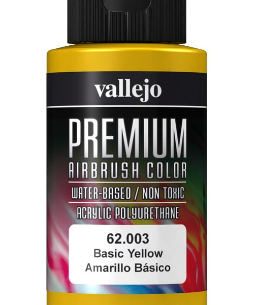Basic Yellow Premium Airbrush Colour by Vallejo 62003 60ml