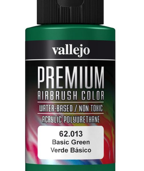 Basic Green Premium Airbrush Colour by Vallejo 62013 60ml