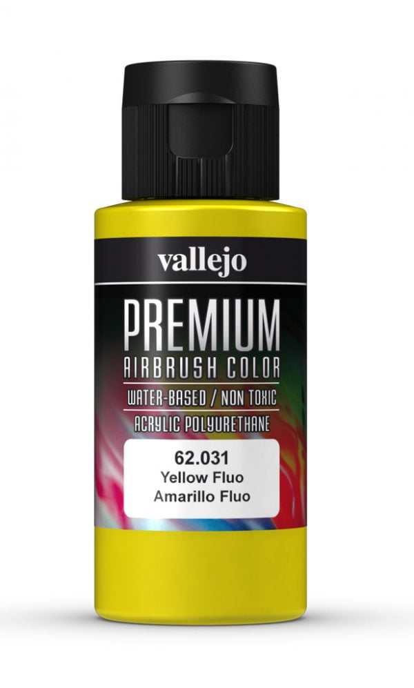 Yellow Fluorescent Premium Airbrush Colour by Vallejo 62031 60ml