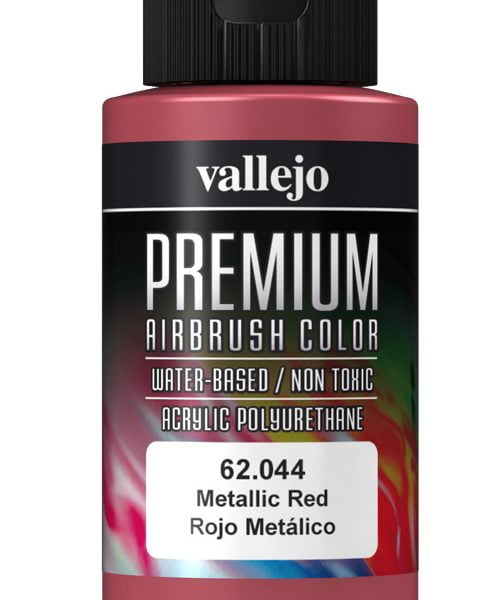 Metallic Red Premium Airbrush Colour by Vallejo 62044 60ml