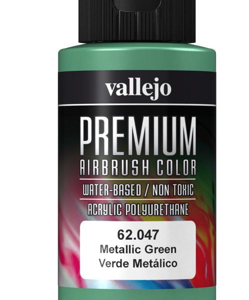 Metallic Green Premium Airbrush Colour by Vallejo 62047 60ml