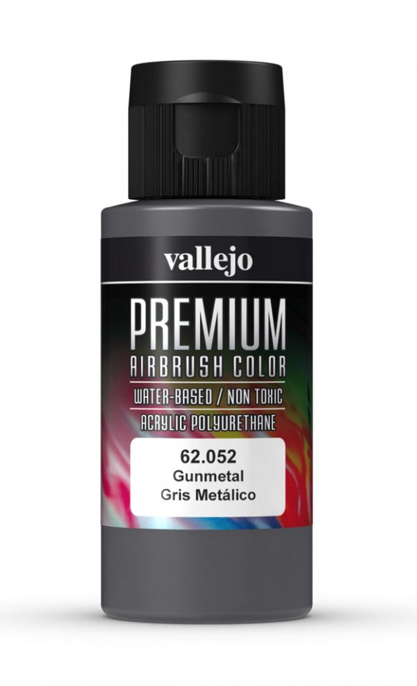 Couleur pour aérographe Gunmetal Premium par Vallejo 62052 60 ml