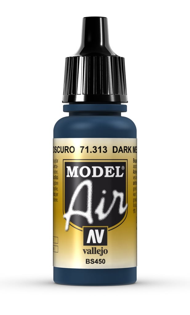 Vallejo Model Air Color Couleur Bleu Méditerranéen Foncé 71313