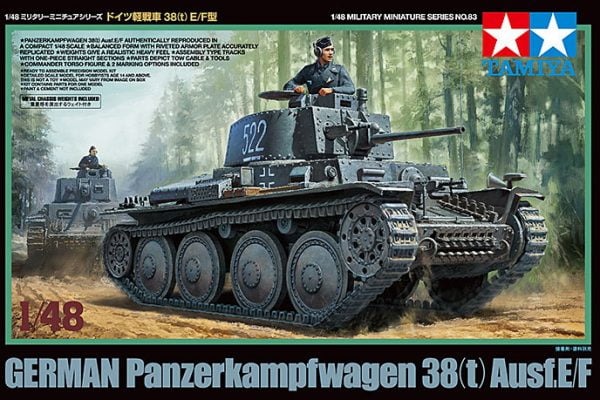 Box Tamiya German Panzer 38-t Ausf E-F 48 Scale 32583