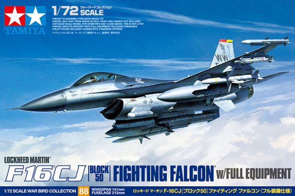 Box Tamiya F-16 CJ Fighting Falcon - Block 50 with Full Equipment 72 Scale 60788
