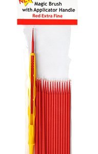Magic Brushes Red Extra Fine with Applicator Handle by Alpha Abrasives ALB M9290