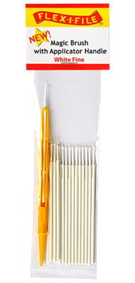 Magic Brushes White Fine with Applicator Handle by Alpha Abrasives ALB M930001