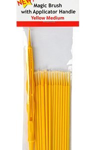 Magic Brushes Yellow Medium with Applicator Handle by Alpha Abrasives ALB M92900