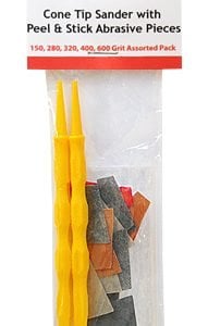Cone Tip Sanders with Peel and Stick Abrasive Pieces Assorted Grit by Alpha Abra