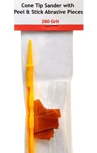 Cone Tip Sanders with Peel and Stick Abrasive Pieces 280 Grit by Alpha Abrasives