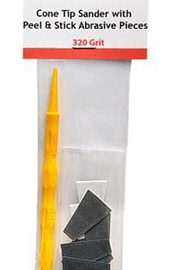 Cone Tip Sanders with Peel and Stick Abrasive Pieces 320 Grit by Alpha Abrasives