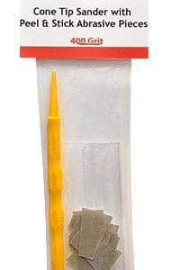 Cone Tip Sanders with Peel and Stick Abrasive Pieces 400 Grit by Alpha Abrasives