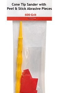 Cone Tip Sanders with Peel and Stick Abrasive Pieces 600 Grit by Alpha Abrasives